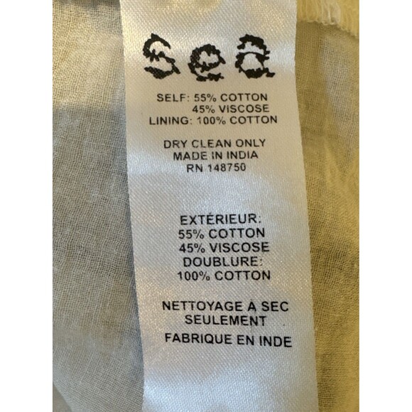 Sea New York Size 6 Dress Women's Floral Print Boho Flutter Tassel Cotton Blend - Picture 5 of 11